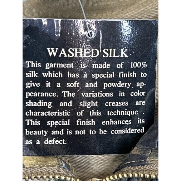 EVR Silk Bomber Jacket Pant Set Womens‎ XL Green Leopard Floral Vintage - Picture 6 of 16